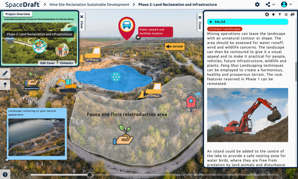 Sustainable redevelopment of a mine site planned in SpaceDraft